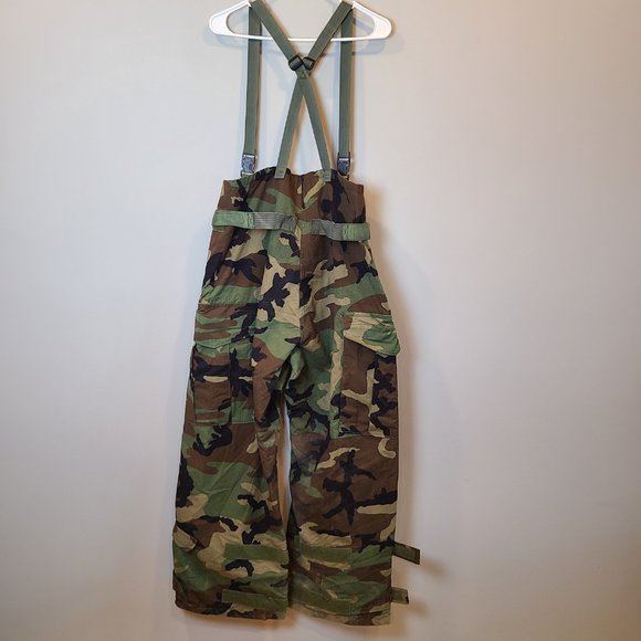 Military Overall Pant Woodland Camo Cargo Chemical Protective NFR Mens Medium - Picture 5 of 14